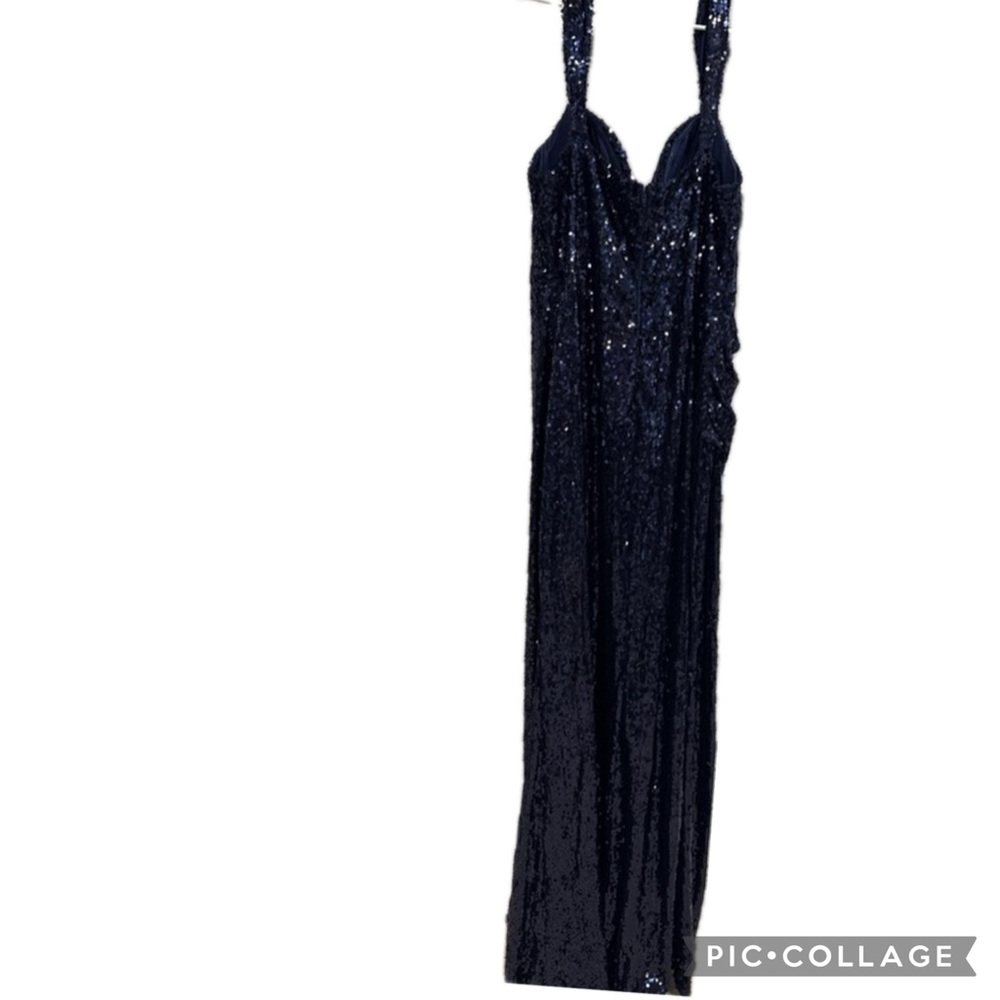 Fashion Nova Midnight Blue Sequin Maxi Dress